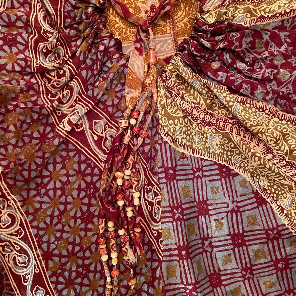 Vintage silk printed tunic - Picture 3 of 5